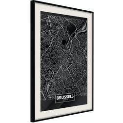 Arkiio Affisch Dark Map of Brussels [Poster] 20x30 Poster